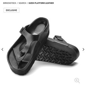 Birkenstock gizeh leather platform black